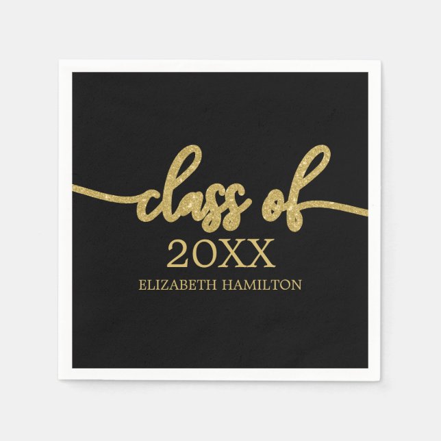Klasse 2023 Einfache Chic Calligrafy Classic Serviette (Vorderseite)