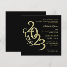 Klasse 2023 Elegantes Gold und Schwarz