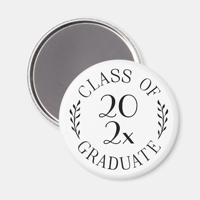 Klasse 2023 Graduate Chic Black Typografy Magnet (Vorderseite/Rückseite)