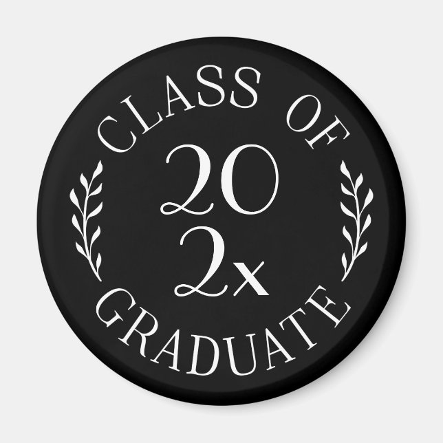 Klasse 2023 Graduate Chic Typografy Black Magnet (Vorne)