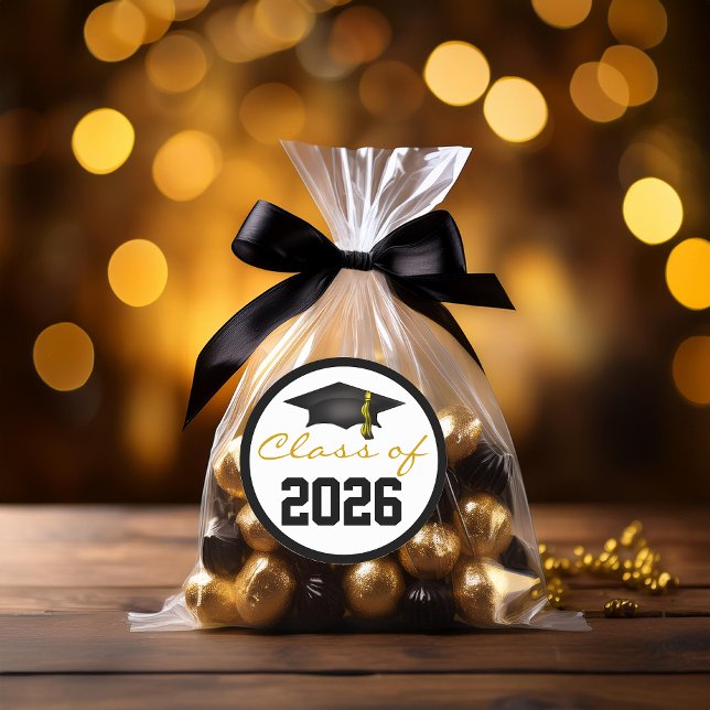 Klasse 2023 Graduationsstufe Runder Aufkleber (Class of 2026 Graduation Cap Classic Round Sticker - Envelope Seals and Favor Stickers)