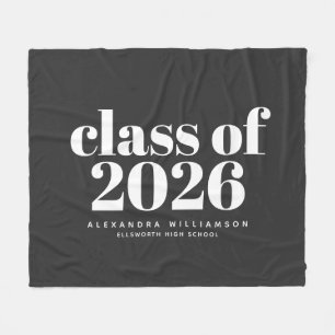 Klasse 2023 Retro Typografie Schwarz Personalisier Fleecedecke