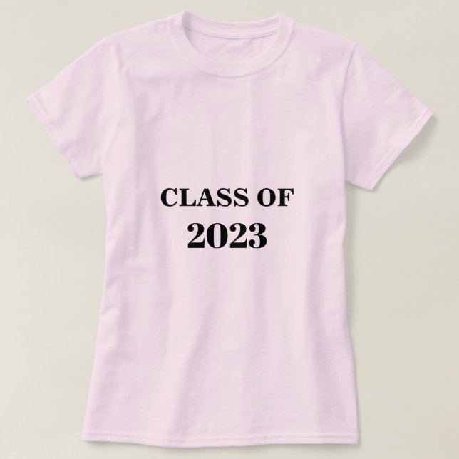 Klasse 2023: schlichter, minimaler Abschluss, hell T-Shirt (Design vorne)