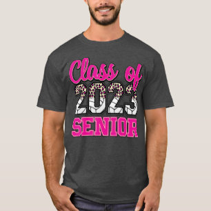 Klasse 2023 Senior Volleyball Leopard Rosa T-Shirt