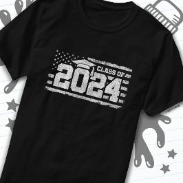 Klasse 2024 Abschluss American Flag Senior 2024 T-Shirt