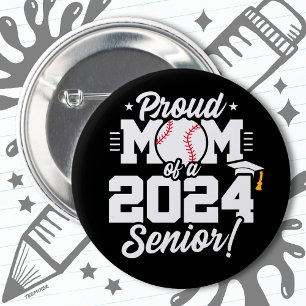Klasse 2024 Abschluss Baseball Mama Senior 2024 Button