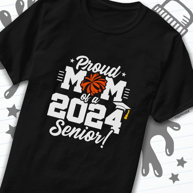 Klasse 2024 Abschluss Cheer Mama Senior 2024 T-Shirt (Von Creator hochgeladen)