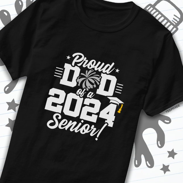 Klasse 2024 Abschluss Cheer Vater Senior 2024 T-Shirt (Von Creator hochgeladen)