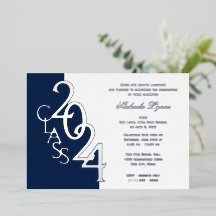 Klasse 2024 Abschluss Navy Blue and Silver Foil
