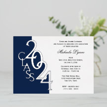 Klasse 2024 Abschluss Navy Blue and Silver Foil