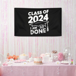 Klasse 2024 Fertig Abschluss Lustiger Absolvent Banner