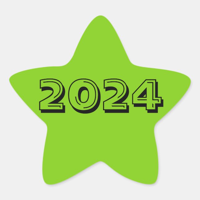 Klasse 2024 Gelbe Green Star Sticker von Janz (Vorderseite)