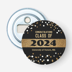 Klasse 2024 Goldschwarzer Konfetti-Abschluss Flaschenöffner
