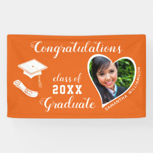 Klasse 2024 Graduate Foto Orange Abschluss Banner