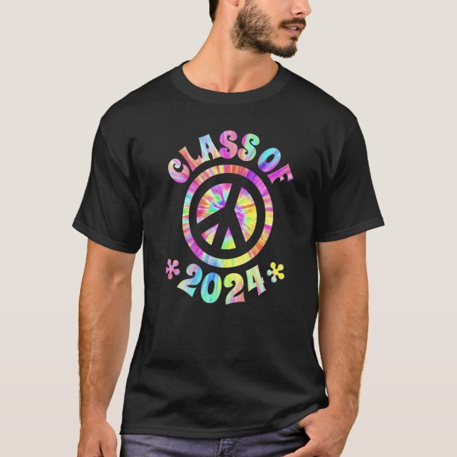 Klasse 2024 Graduate Future Abschluss Peace Sig T-Shirt (Vorderseite)