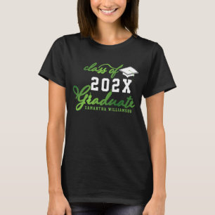 Klasse 2024 Graduate Green White Black Abschluss T-Shirt