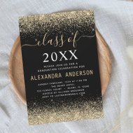 Klasse 2024 Graduation Party Gold Black Einladung