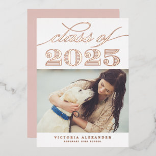 Klasse 2024 Klassischer Typografie-Foto-Abschluss Folieneinladung
