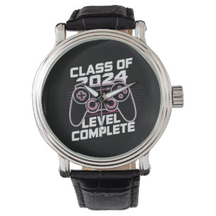 Klasse 2024 Level Abschluss Senior Abschlussfeier Armbanduhr
