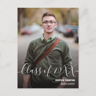 Klasse 2024 Name des männlichen Fotos Ankündigungspostkarte