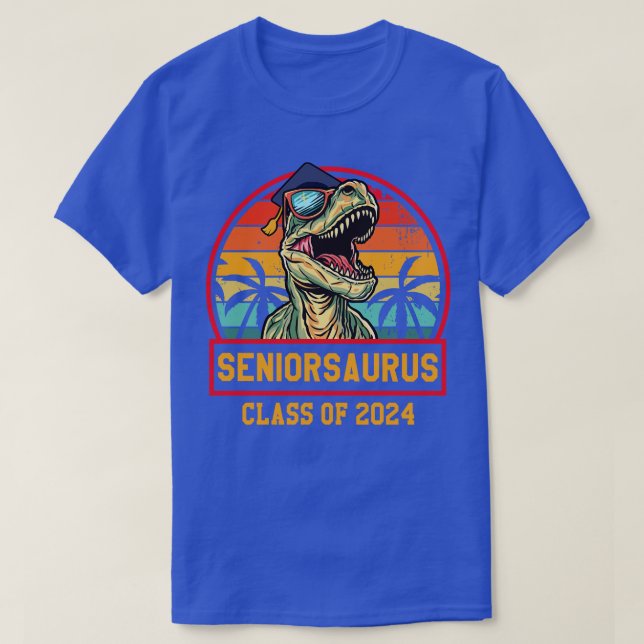 Klasse 2024 Senior Gifts Funny Seniorsaurus Seni T-Shirt (Design vorne)
