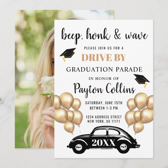 Klasse 2024: TREIBEN NACH FOTO-Absolventen Einladung (Vorne/Hinten)