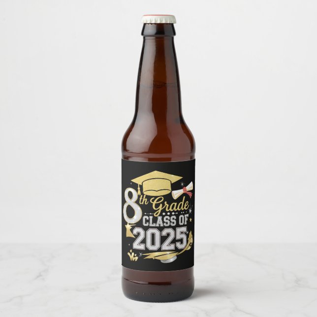 Klasse 2025 Abschluss Bierflaschenetikett (Vorderseite)