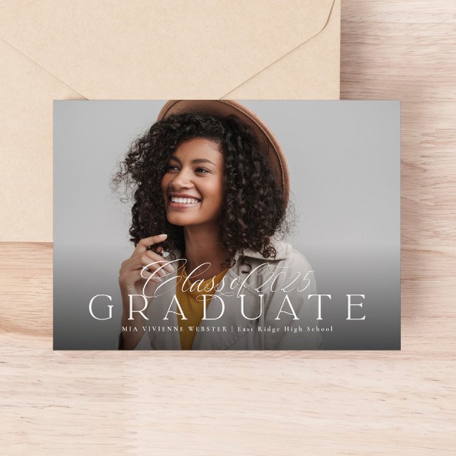 Klasse 2025 Abschluss einfaches, elegantes Foto Ankündigung (Von Creator hochgeladen)