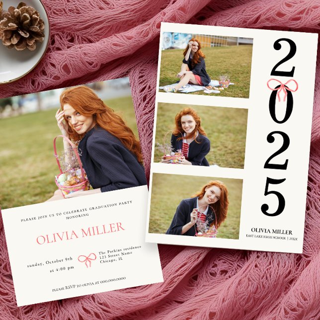 Klasse 2025 Abschluss Foto Senior modernes Party Einladung (Von Creator hochgeladen)