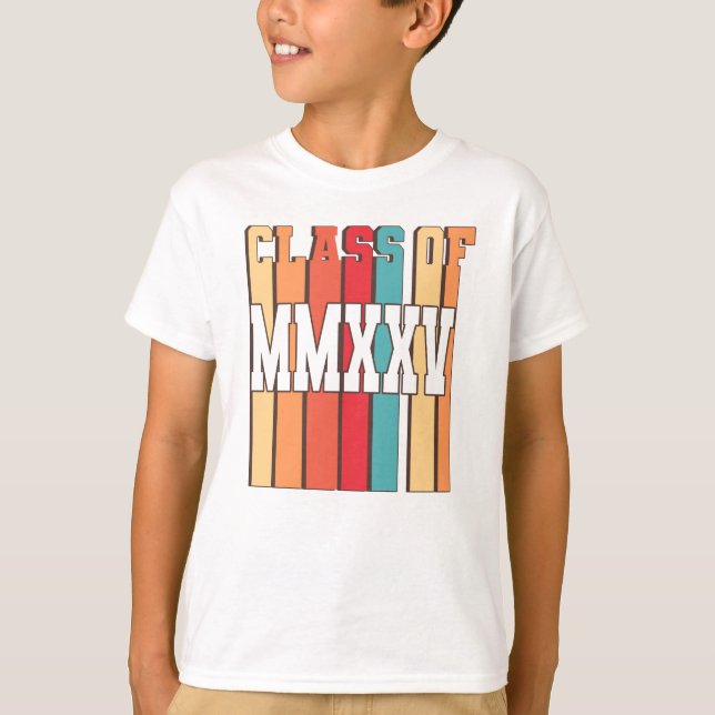 Klasse 2025 Abschluss MMXXV Diplom Retro T-Shirt (Vorderseite)