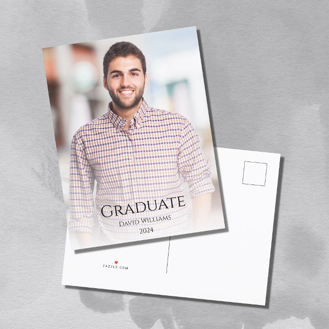 Klasse 2025 Abschluss Modernes Foto Ankündigungspostkarte (Von Creator hochgeladen)