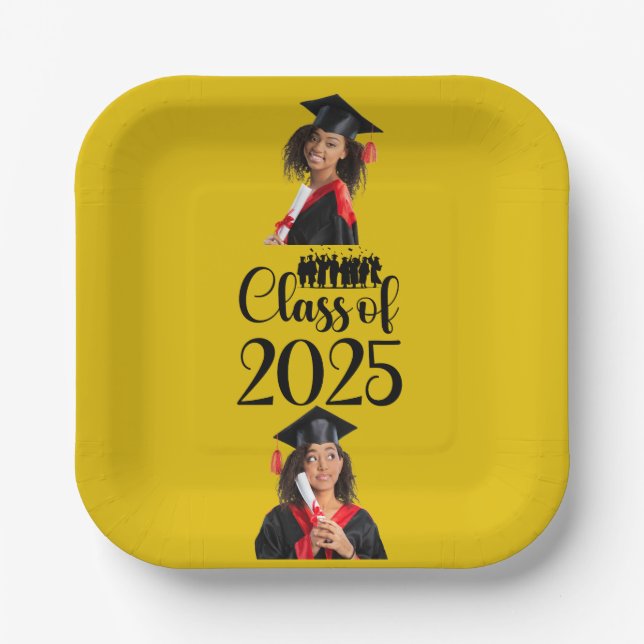 Klasse 2025 Abschluss Personalisiert Pappteller (Vorderseite)
