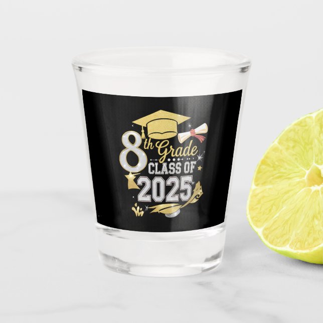 Klasse 2025 Abschluss Schnapsglas (Vorderseite)