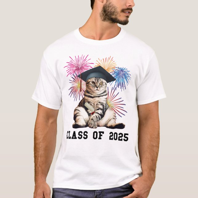Klasse 2025 Cat Lover T-Shirt (Vorderseite)