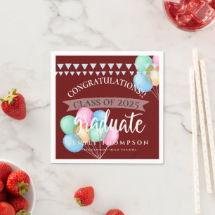 Klasse 2025 Celebration Ballon Graduation Party Serviette