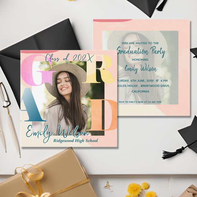 Klasse 2025 Einladung des Mini-Foto-Abschlusses (Class of 2025 Mini Photo Graduation Invitation)