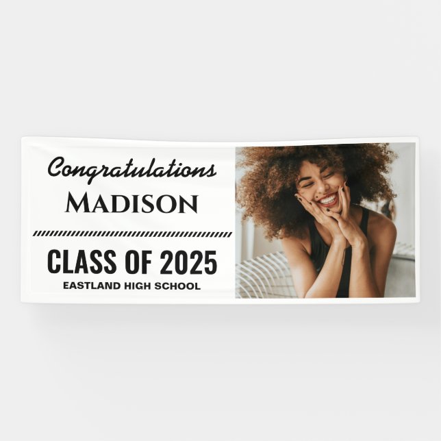 Klasse 2025 | Fett Typografy Graduate Foto Banner (Horizontal)