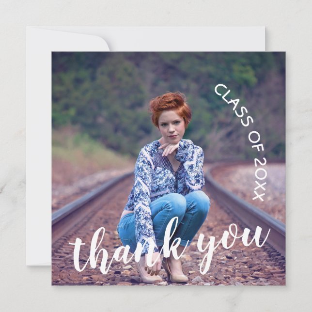 Klasse 2025 Foto Abschluss Vielen Dank Dankeskarte (Vorderseite)