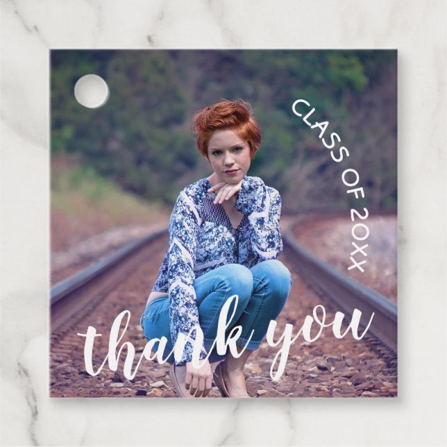 Klasse 2025 Foto Abschluss Vielen Dank Geschenkanhänger (Vorderseite)
