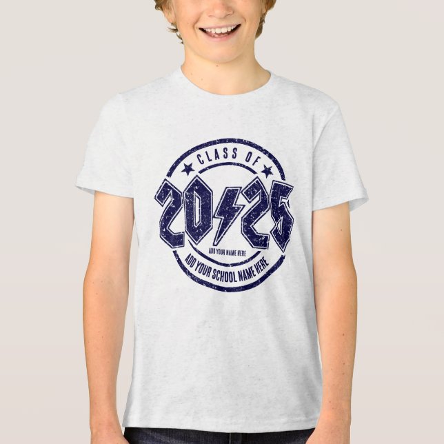 Klasse 2025 Grad Tri-Blend Shirt (Vorderseite)