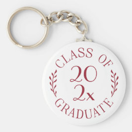 Klasse 2025 Graduate Burgundy Typografy White Schlüsselanhänger