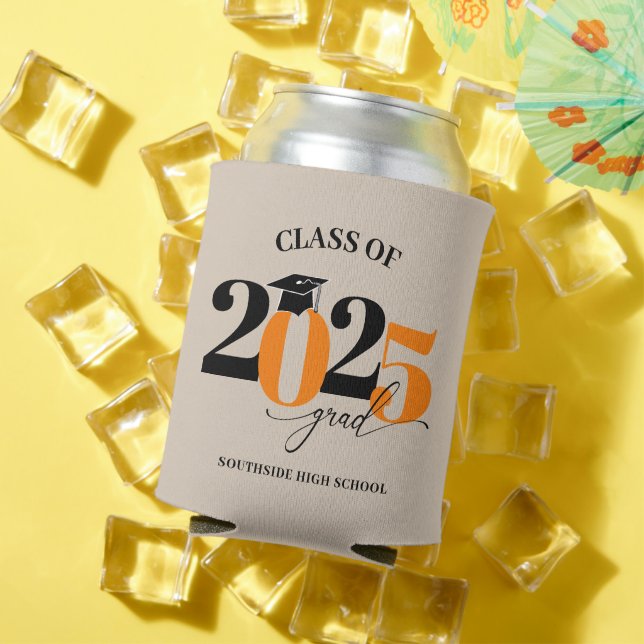 Klasse 2025 Graduate Modern Orange Dosenkühler (In Situ Sommer)