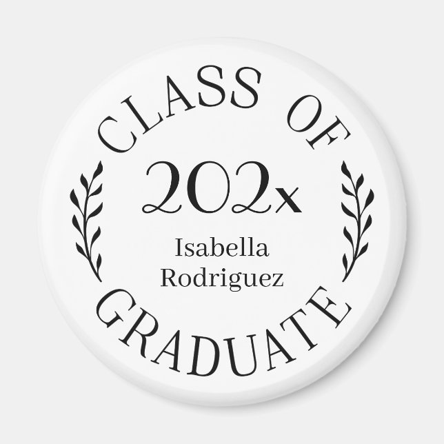 Klasse 2025 Graduate Name Elegant Typografy Magnet (Vorne)