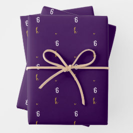Klasse 2025 Graduate's Name Dk Lila White Gold Geschenkpapier Set