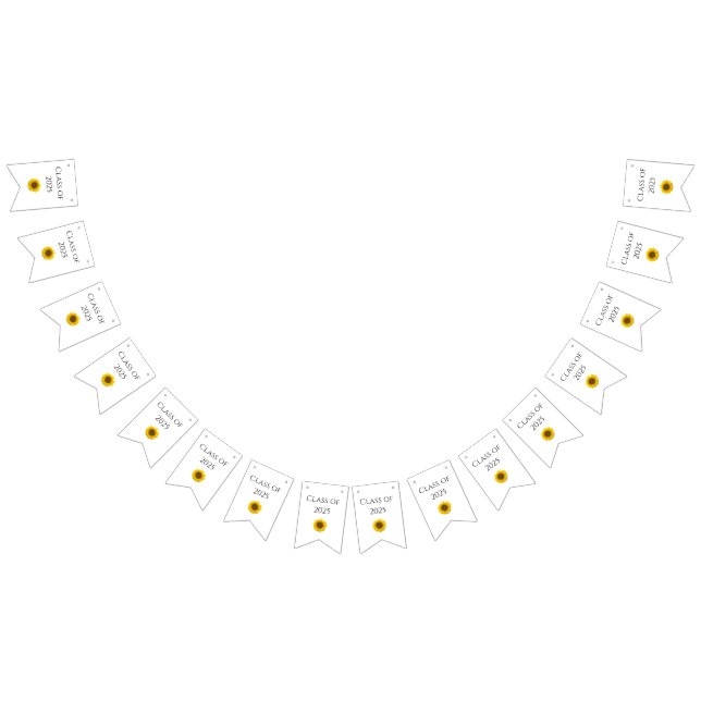 Klasse 2025 Graduationspartei Sonnenblumen Wimpelkette (Alle)