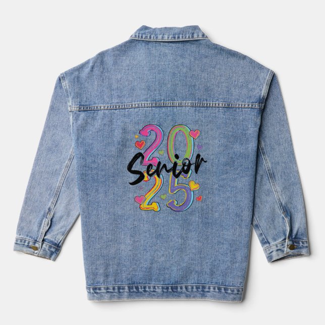 Klasse 2025 Hochrangige Feier Jeansjacke (Rückseite)