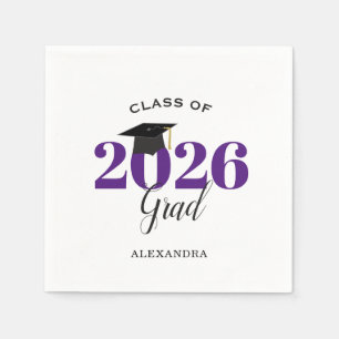 Klasse 2025 Hochschulabsolvent Modernes Lila Serviette