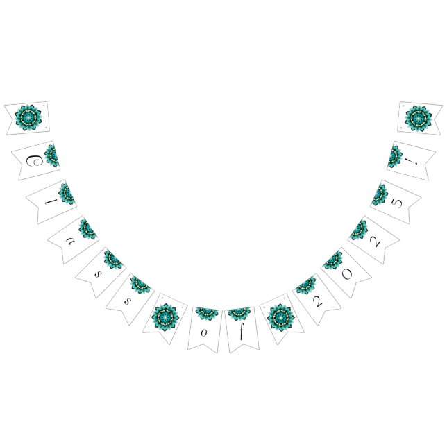 Klasse 2025! Mandala in Aqua Wimpelkette (Alle)