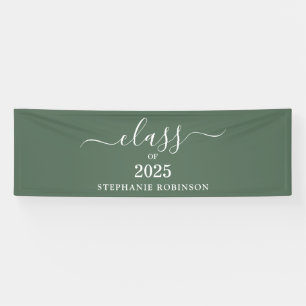 Klasse 2025 Sage Green Simple Modern Abschluss Banner