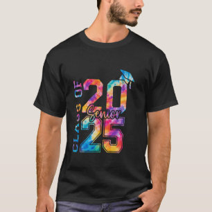 Klasse 2025 Senior 2025 Lustiger Tie Dye Abschluss T-Shirt